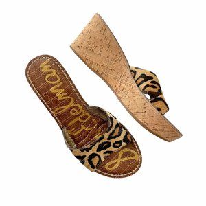 Sam Edelman leopard wedge slide sandals, NEW- worn once!